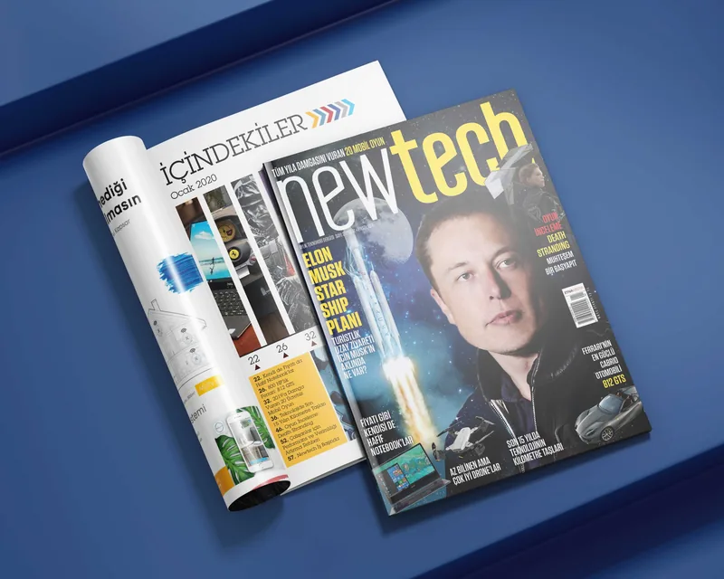 Newtech technology magazine cover and contents page